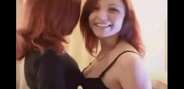  Sexy Lesbian redhead Euro twins cunnilingus oral play pussy eating